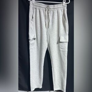 Yogalicious Scuba Cascade Pants Women’s Medium Gray Cargo Pockets Sweatpants EUC